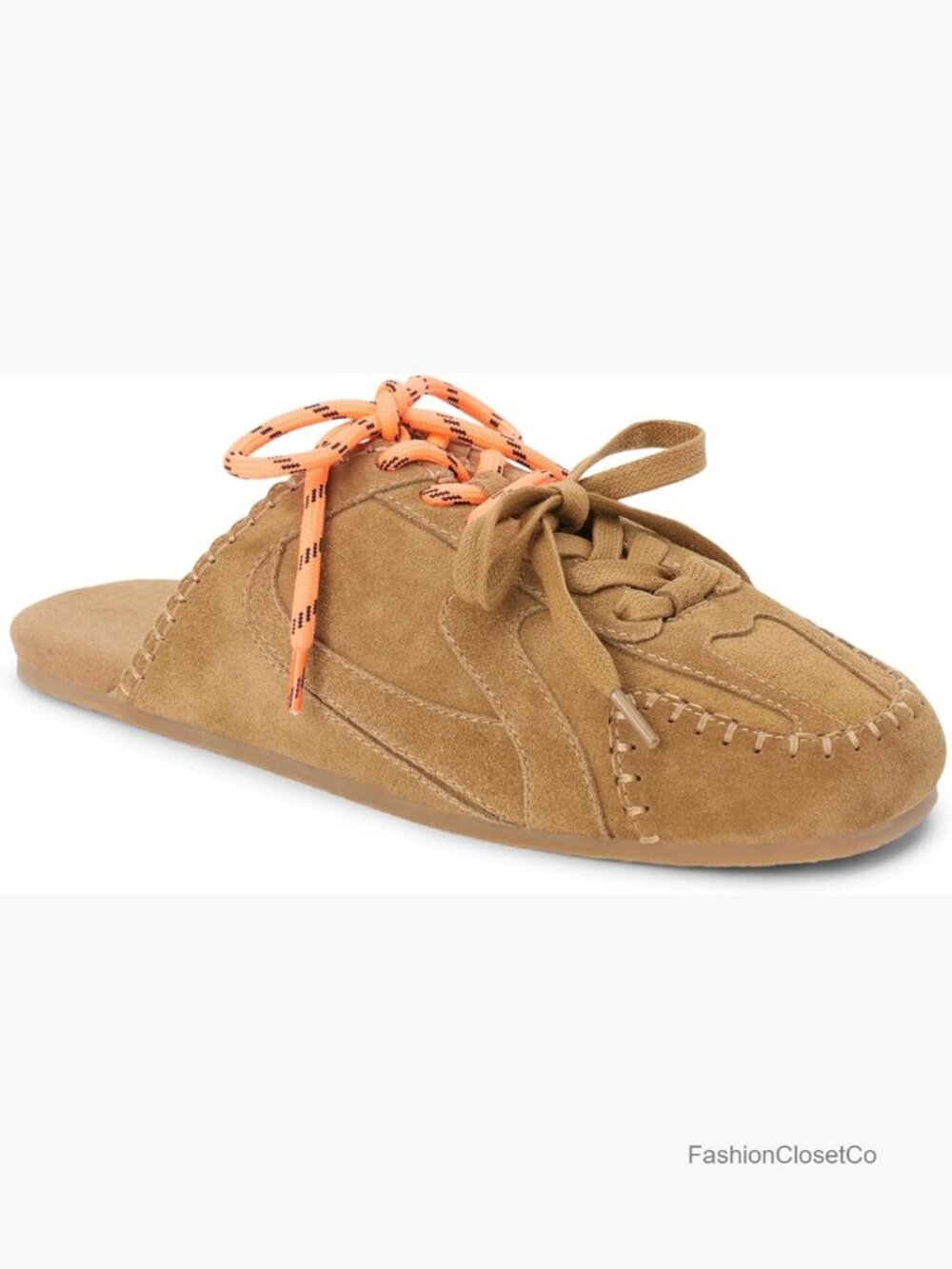 Faux Suede Backless Sneaker Mules with Memory Foam Non-Slip Sole
